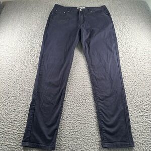 Collars & Co. Pants Mens 34x32 Straight Leg Chino Navy Cotton Stretch Casual